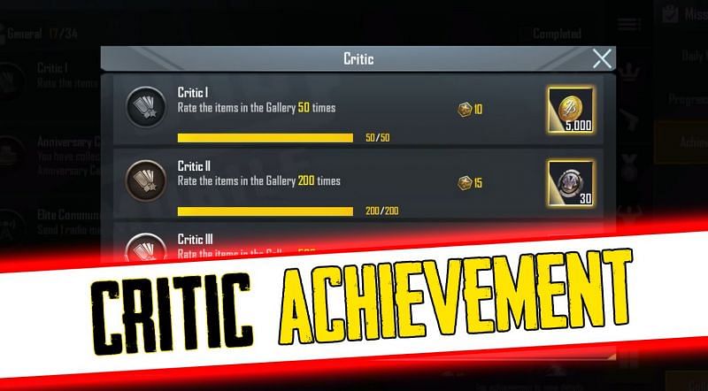 PUBG Mobile How To Complete Critic Achievement