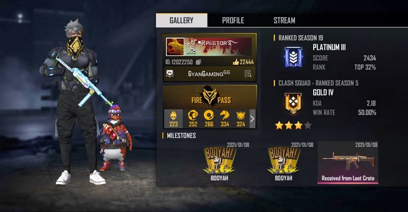 Raistar S Free Fire ID K D Ratio And Stats In January 2021