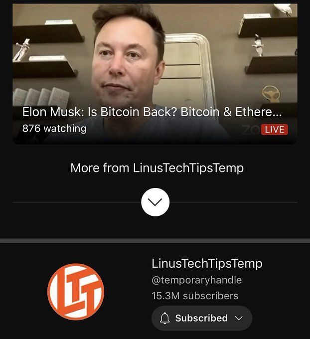 Linus Tech Tips Youtube Channel Gets Hacked Promoting Crypto Scam With