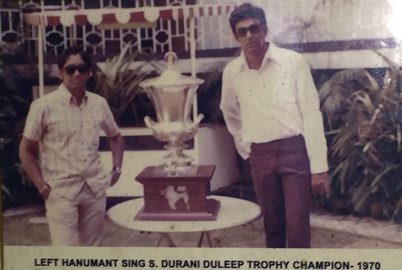 Salim Durani &amp; Hanumant SIngh with the 1970 Duleep Trophy