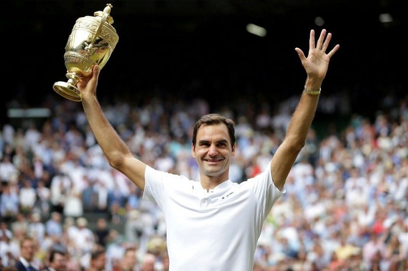 Roger Federer has won a record eight Wimbeldon titles.