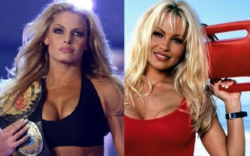 Former WWE Superstar Trish Stratus is a mirror image of Baywatch mega-star Pamela Anderson