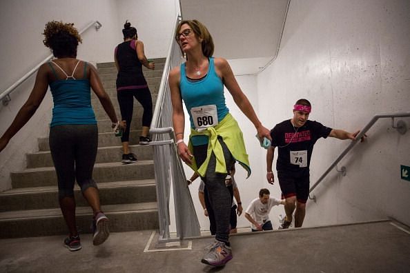 Runners Take Part In Charity Stair Climb To Top Of Four World Trade Center