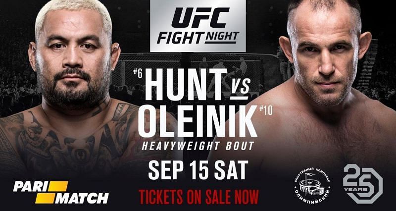 Hunt and Oliynyk have both made weight ahead of their fight 