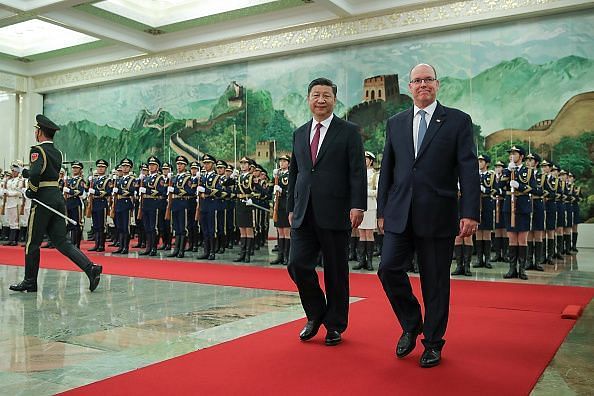 Monacan Head Of State Prince Albert II with President of China Xi Jinping