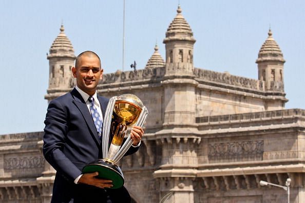 MS Dhoni with 2011 ICC World Cup
