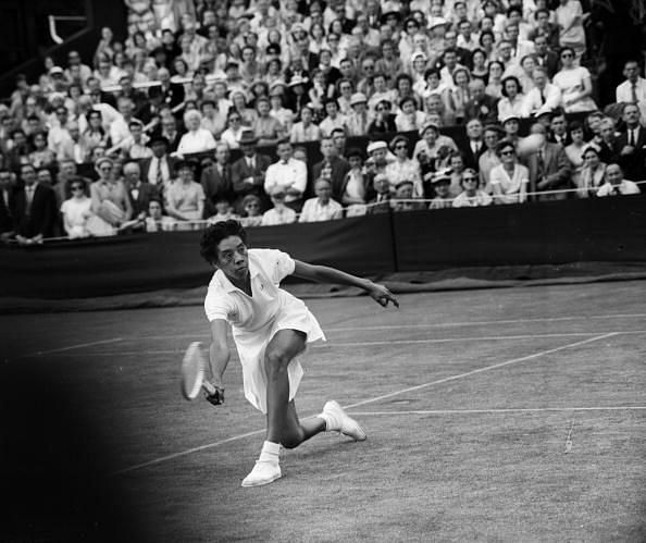 Althea Gibson at the 1957 Wimbledon Championships