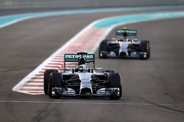 Hamilton and Rosberg duked it out for the 2014 title in Abu Dhabi