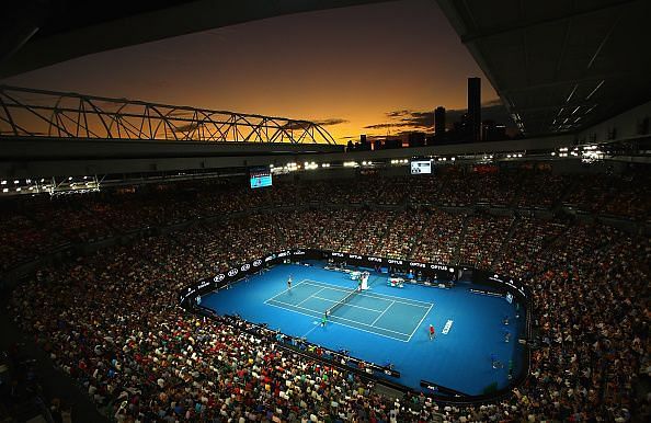 Tennis court at the 2017 Australian Open