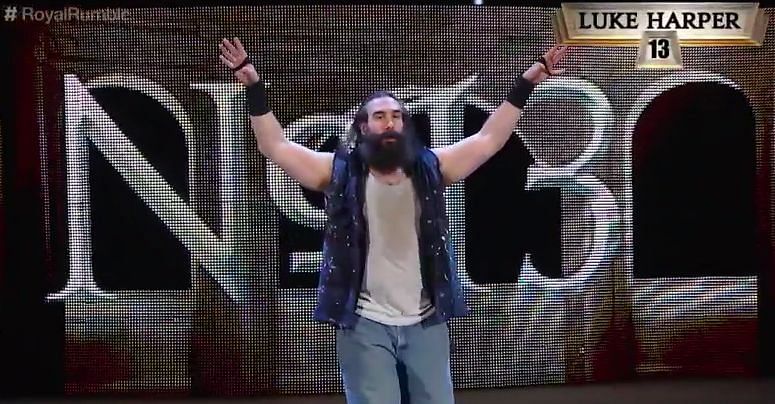 Luke Harper coming into the 2016 Royal Rumble as entrant 13