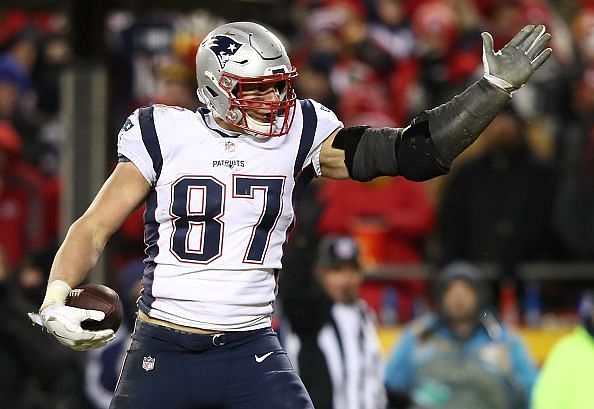 Gronkowski was huge blocking and had a perfect catch against the Chiefs in the Championship Game