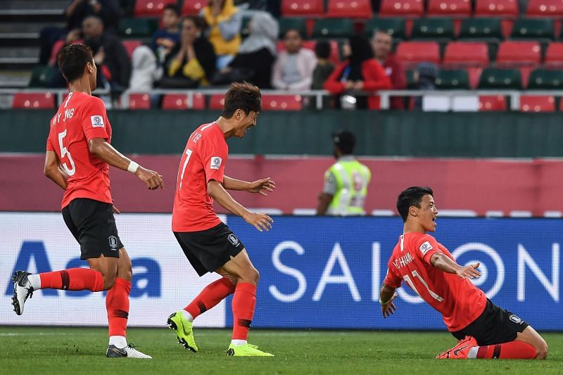 Hwang Heechan scored in the first half to give Korea the lead.