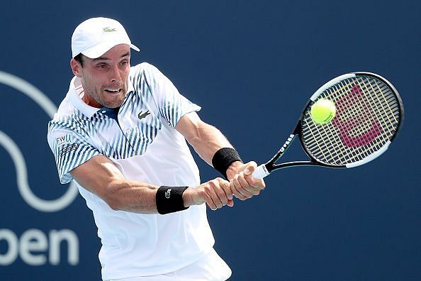 Bautista Agut in action on Day 7 of this year&#039;s Miami Open