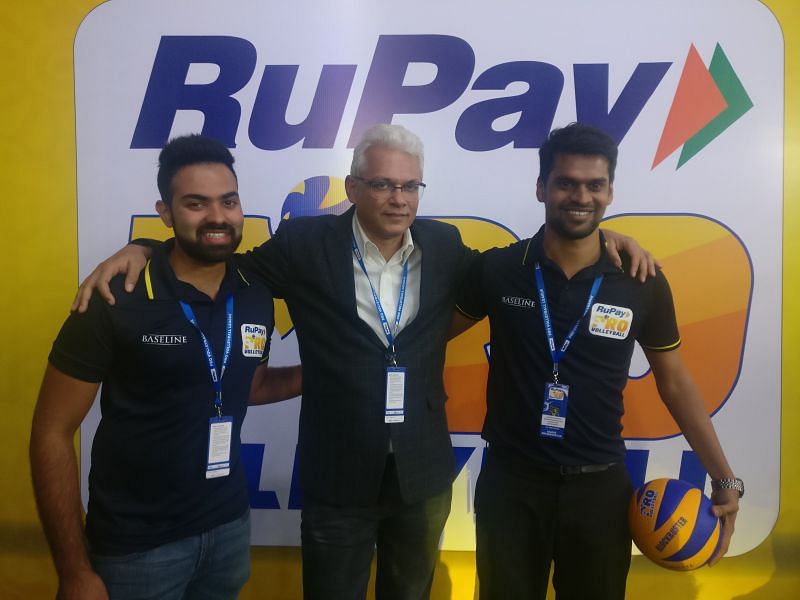 RuPay Pro Volleyball League ,CEO - Joy Bhattacharjya with Avnish Sistla and Chirag Manjunath