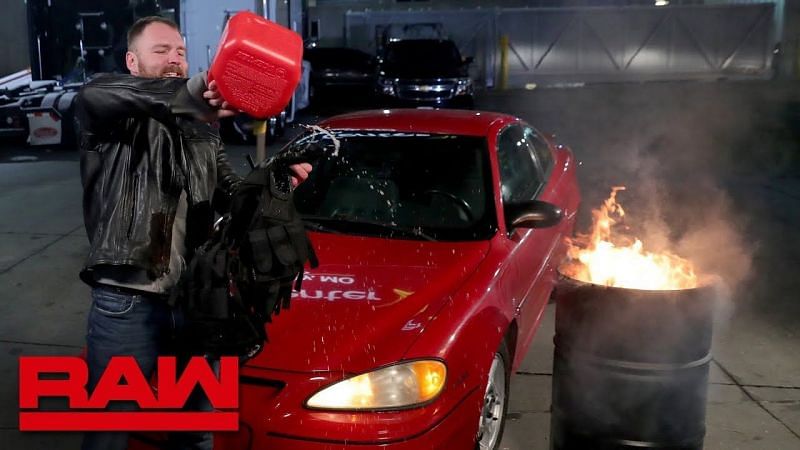 Dean Ambrose sets his Shield vest on fire - indicating he would never be with them again
