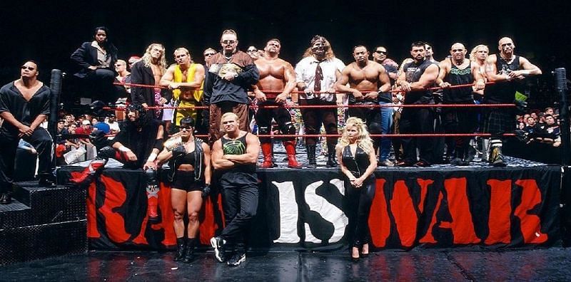 The Raw roster during the Monday Night Wars