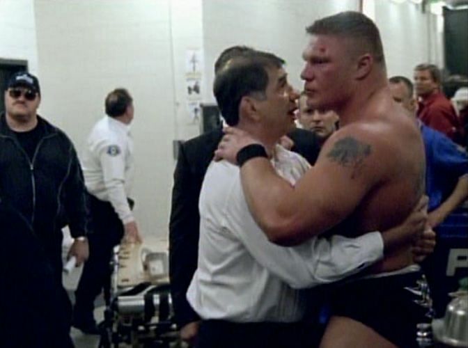 Lesnar after his first &#039;Mania match