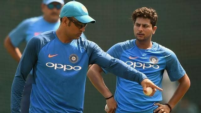 Kuldeep Yadav has often credited MS Dhoni for his success in ODIs. Courtesy: BCCI/Twitter