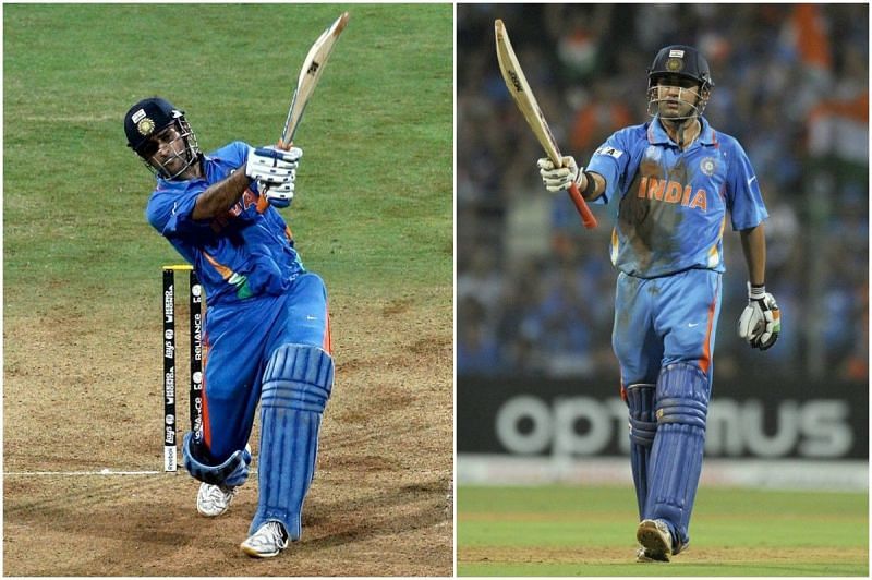 MS Dhoni (left) and Gautam Gambhir (right), the two heroes of India&#039;s 2011 World Cup win