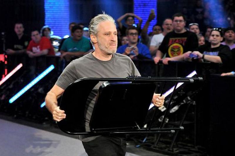 It&#039;s Jon Stewart. What&#039;s he doing with that chair?