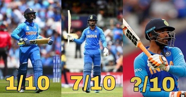 World cup 2019 Indian players ratings