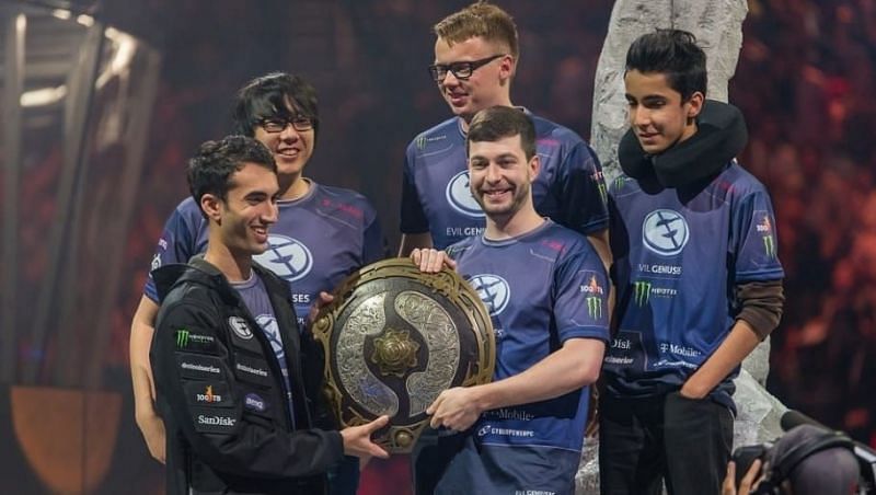Sumail(far right) is the youngest TI winner ever