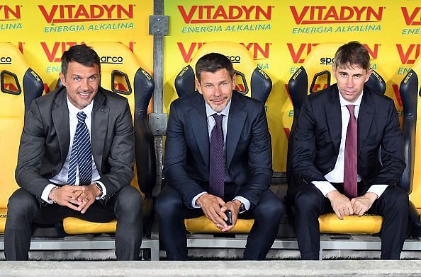 Paolo Maldini and Zvonimir Boban (from left to centre).