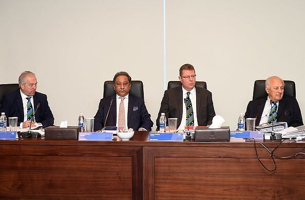 BCB president Nazmul Hassan (second from left)