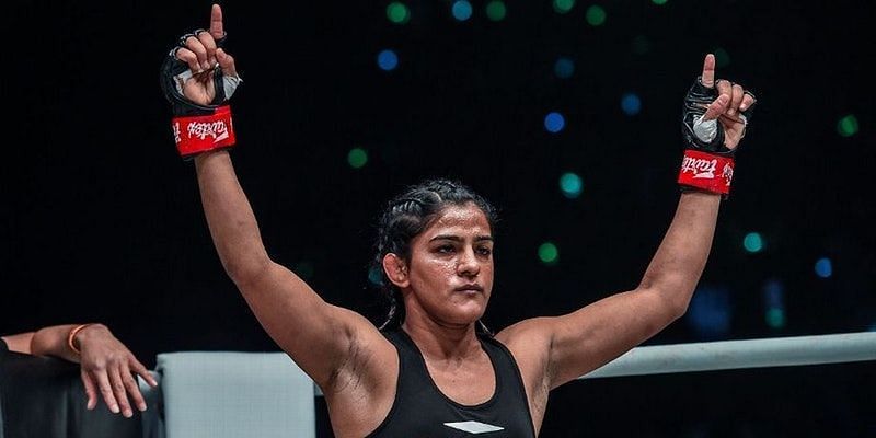 Ritu Phogat following her debut win at ONE FC. Courtesy: yourstory.com