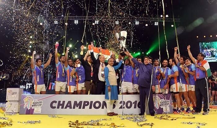 India won the 2016 Kabaddi World Cup by beating Iran 38-29.