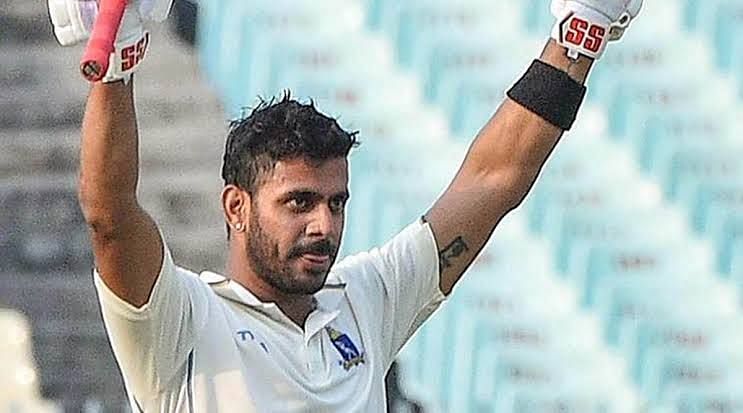 Manoj Tiwary after his triple century against Hyderabad