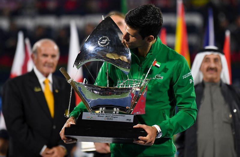Djokovic celebrates his 5th Dubai title in 2020