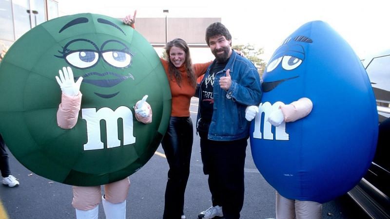 Stephanie McMahon, Mick Foley, and the M&amp;M!