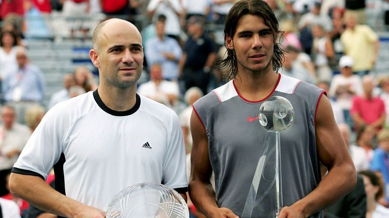 Nadal lifted his 1st hardcourt title at the 2005 Coupe Rogers