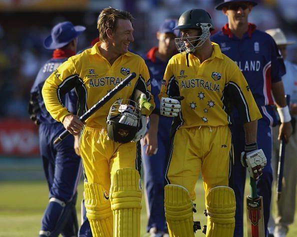 Andy Bichel and Michael Bevan proved a deadly combination in the 2003 World Cup