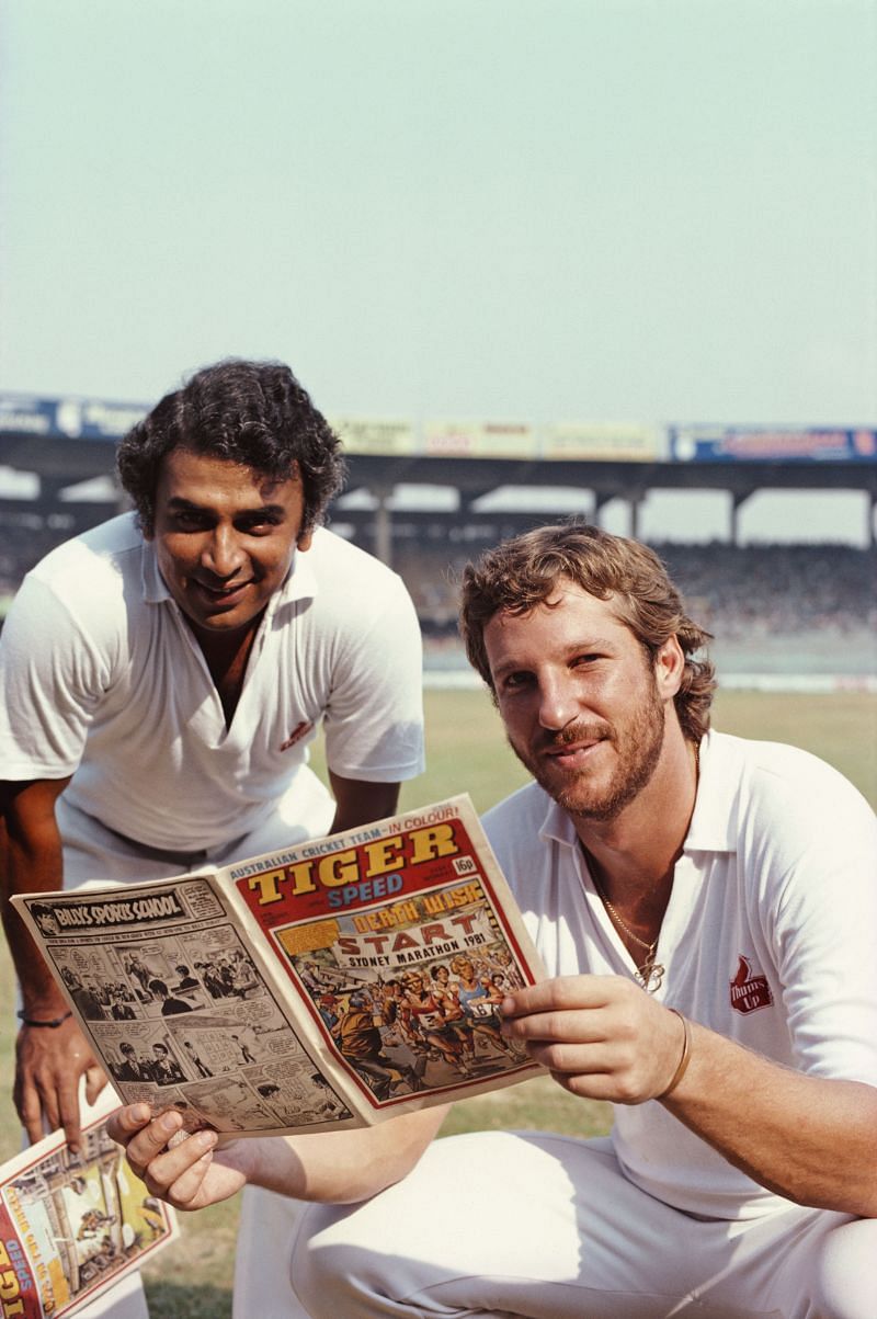 Sunil Gavaskar (left) is seen with Ian Botham here