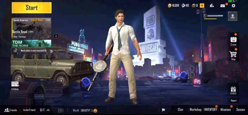 The anniversary lobby in PUBG Mobile Lite (Picture Courtesy: AMbhai gaming/YT)