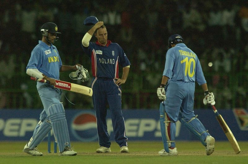 Nasser Hussain of England in a game vs India