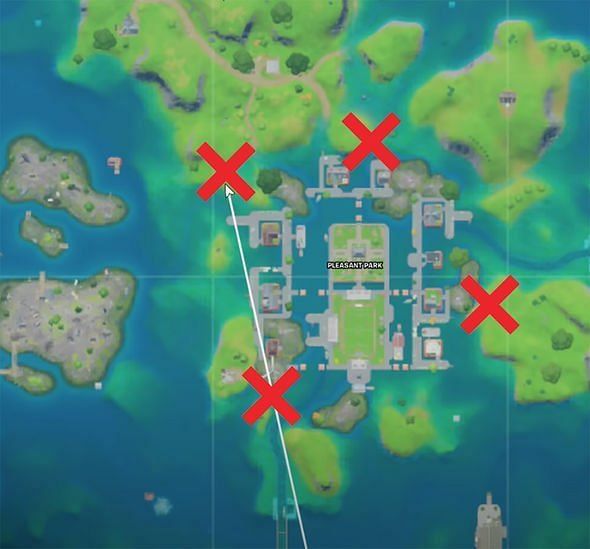 Fortnite Week 4 Challenge Floating Rings Map. (Image Credits: Express)