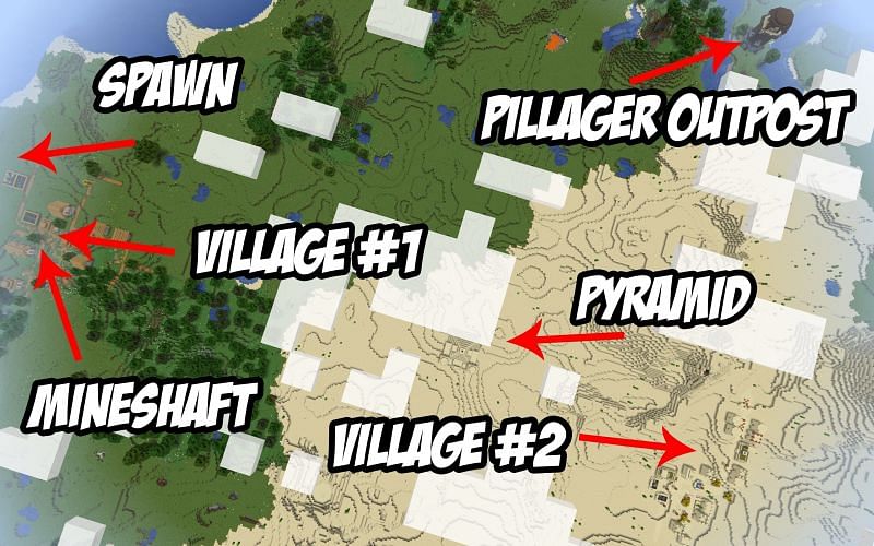 Map of Spawn (Image credits: MinecraftSeedHQ)