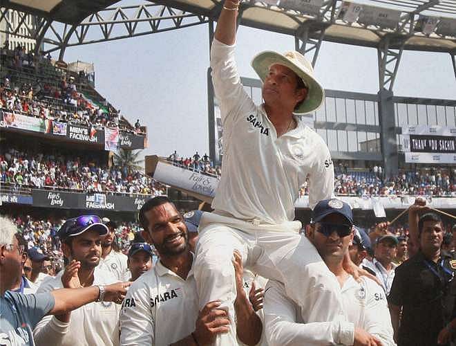 Sachin Tendulkar got an emotional farewell from international cricket at the Wankhede