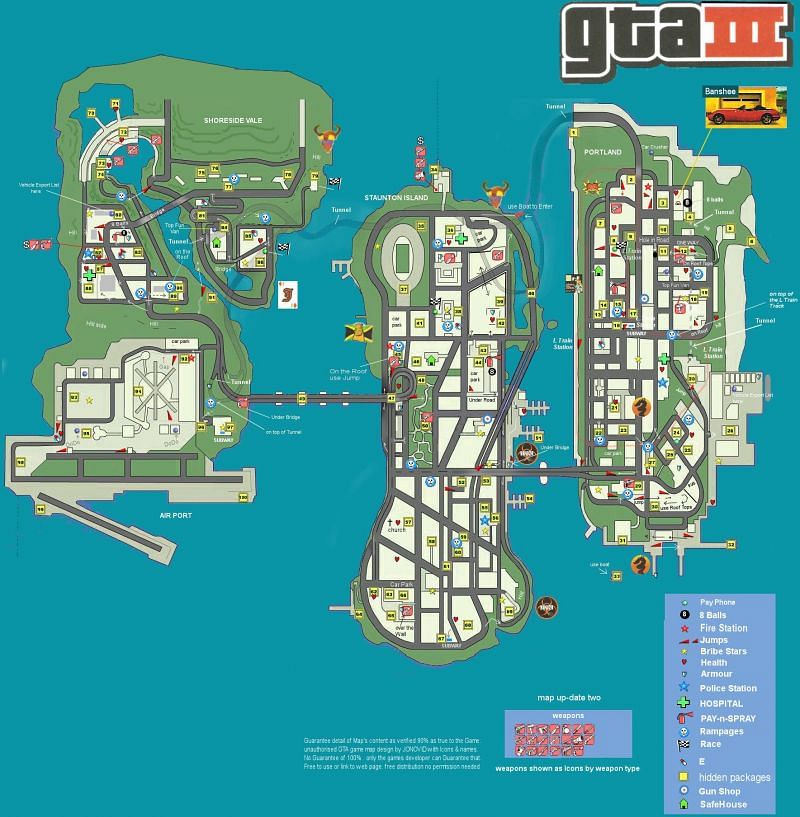 GTA: The map size of every mainline game in the series