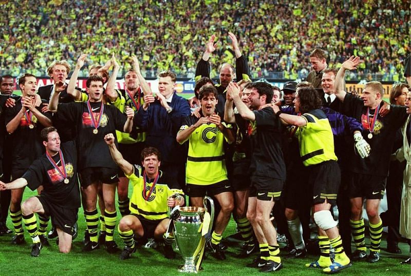 Borussia Dortmund players after winning the Champions League title