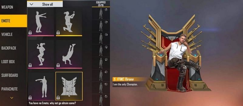 free fire all emotes 2000 gold