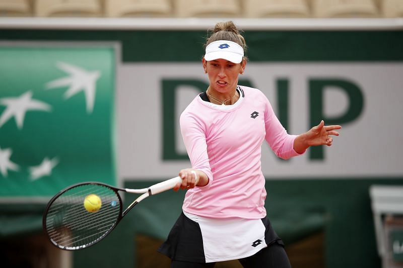 Elise Mertens during her first round match at the 2020 French Open