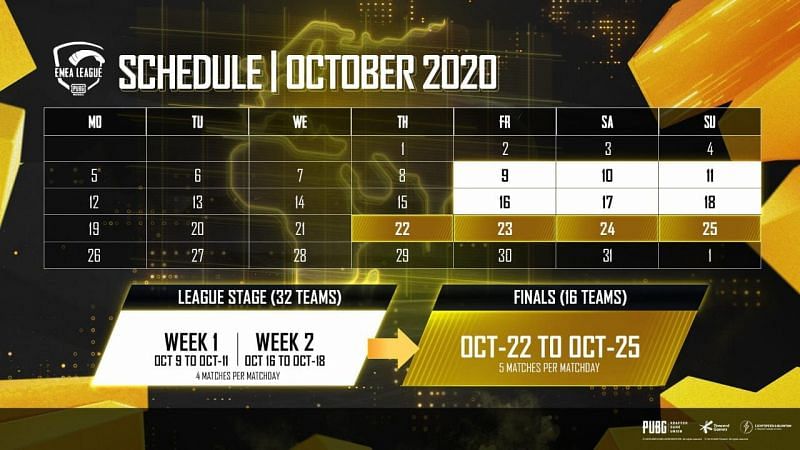 EMEA League schedule