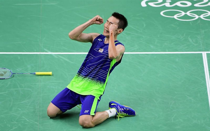 Lee Chong Wei celebrates after knocking out Lin Dan from 2016 Rio Olympics