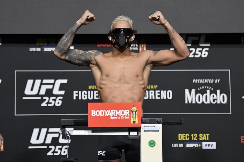 Charles Oliveira at the UFC 256 weigh-ins