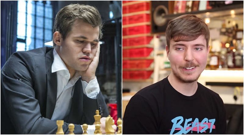 Magnus Carlsen and MrBeast