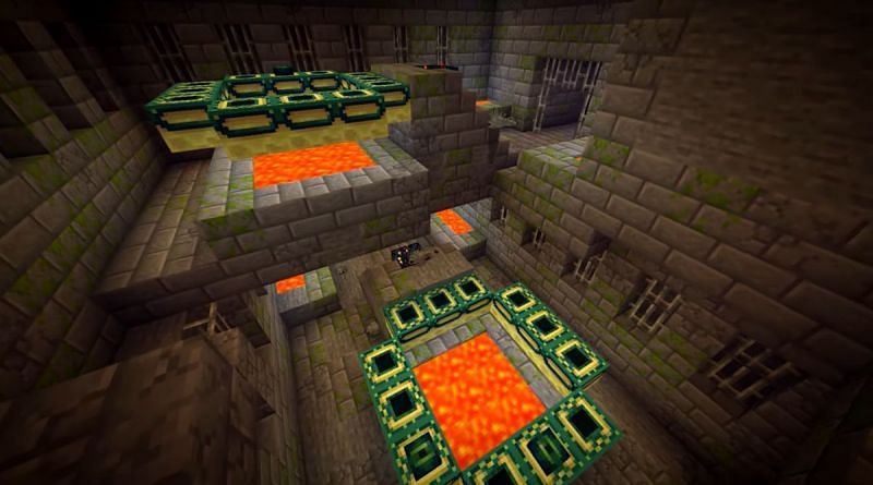 Two End Portals right next to each other in a Minecraft seed (Image via Minecraft &amp; Chill/YouTube)